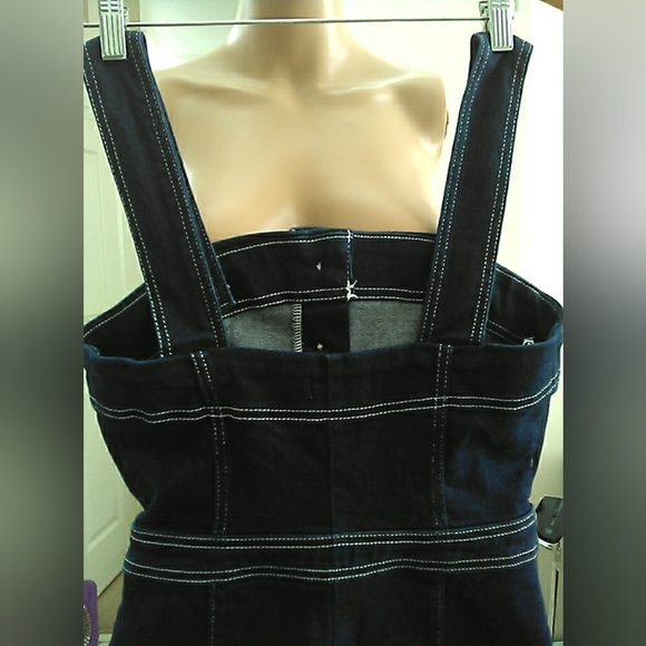 LK. NEW ANTHROPOLOGIE MAUVE ๐ ๐BLUE Denim Women's Overall Shorts SZ. 6 OMG! - Picture 2 of 12